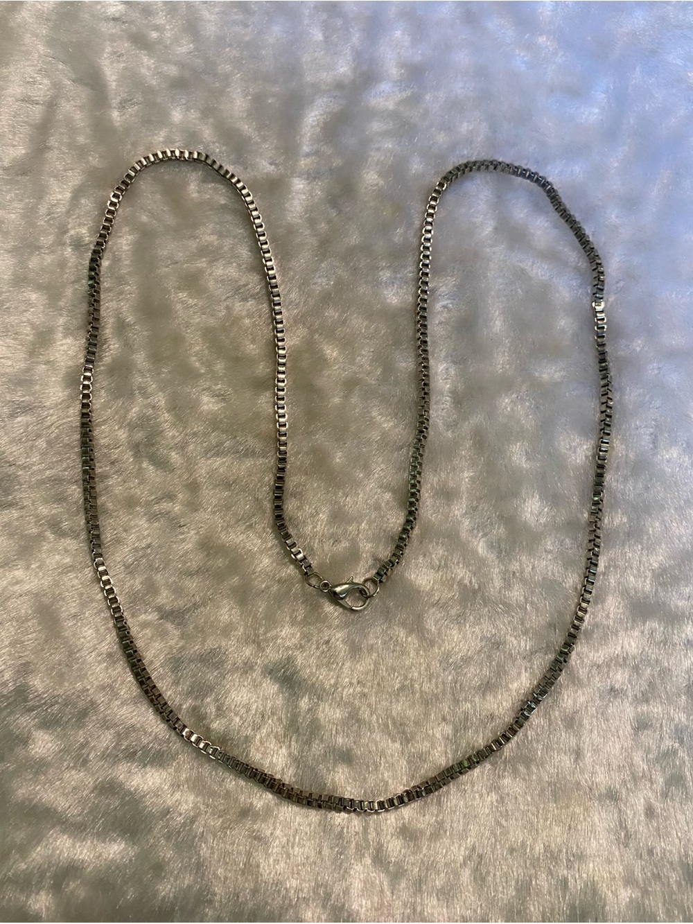 🍀VTG Silver Box Chain Necklace